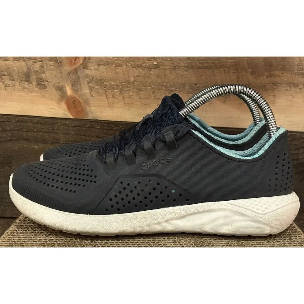 Crocs‎ LiteRide Pacer Women's Size 8 Blue Comfort Lace Up Sneakers Shoes 205234